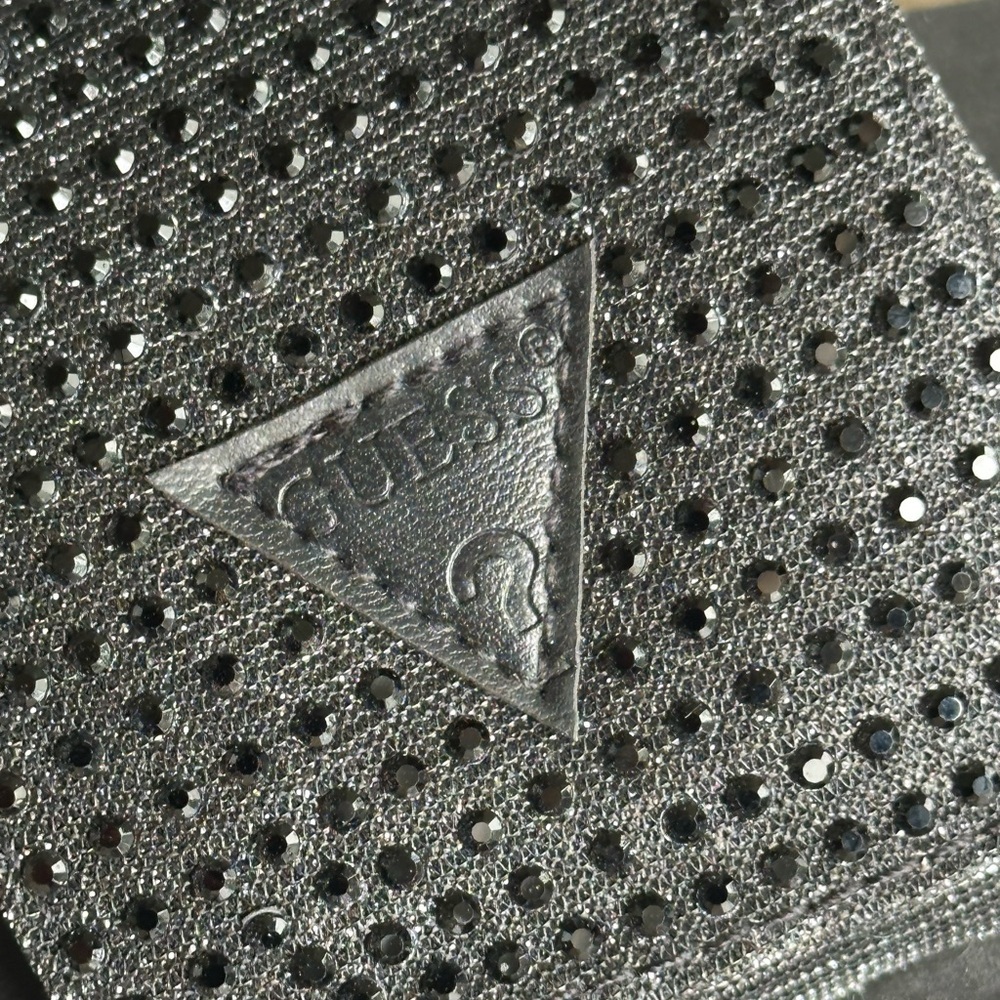 GUESS Black Rhinestone Platform Slides - Picture 6 of 8